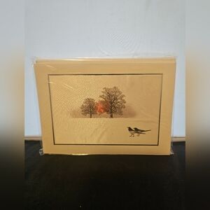 Unique Vintage ‎ Asian Design Xmas Cards On Silk.